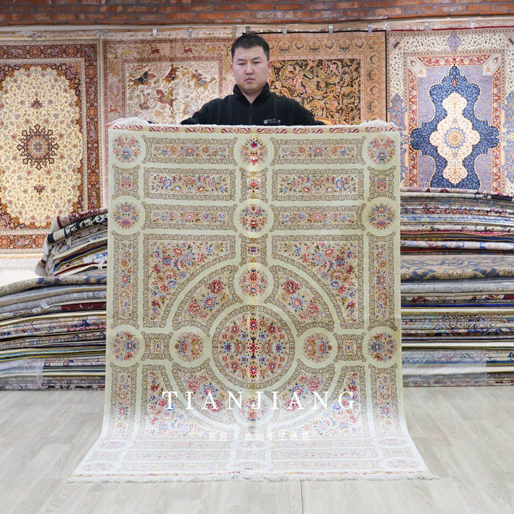 出口伊朗经典花神手工真丝地毯波斯挂毯壁毯--天匠地毯